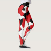 Leggings Impression de vache noire rouge tendance personnal (Droite)