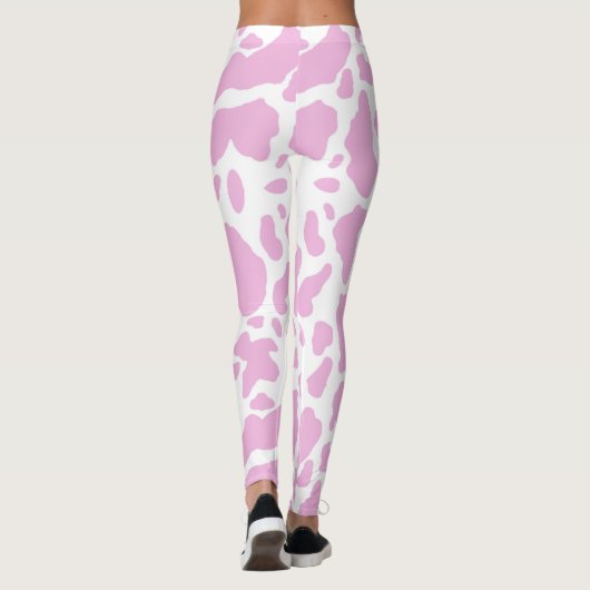 Leggings Impression de vache rose (Dos)