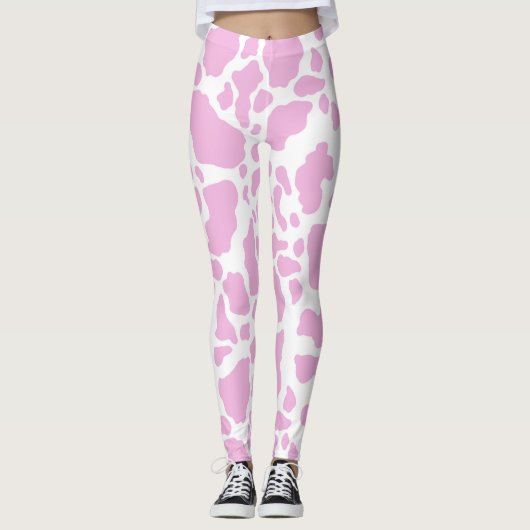 Leggings Impression de vache rose (Devant)