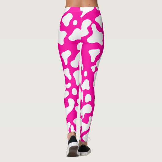 Leggings Impression de vache rose (Dos)