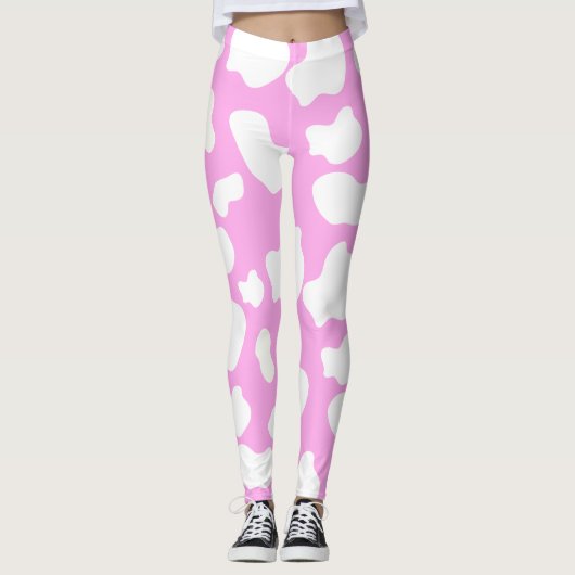 Leggings Impression de vache rose (Devant)