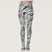 Leggings Impression de zèbre noir et blanc (Devant)