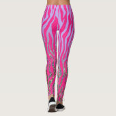 Leggings Impression demi-Parties scintillant rose tigre (Dos)