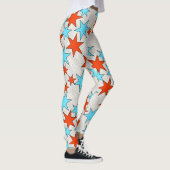 Leggings Impression d'étoile bleue et rouge (Droite)