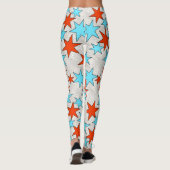 Leggings Impression d'étoile bleue et rouge (Dos)