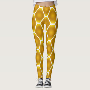 Leggings Impression diamant de serpent jaune
