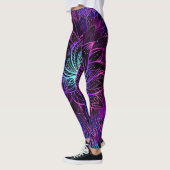 Leggings Impression du boho de fleur Neon Lotus (Gauche)