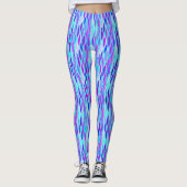 Leggings Impression du ruban du milieu du siècle, Violet, B (Devant)