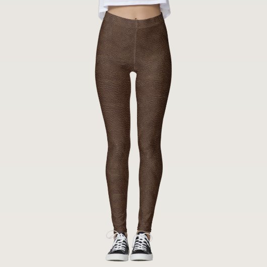 Leggings Impression en cuir Brown brut (Devant)