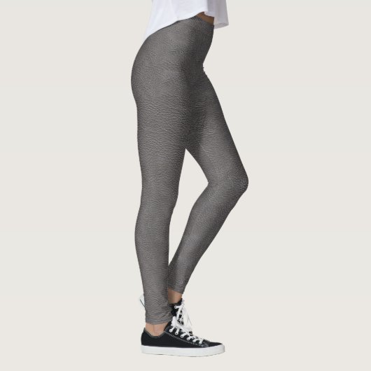 Leggings Impression en cuir gris brut (Droite)