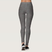 Leggings Impression en cuir gris brut (Dos)