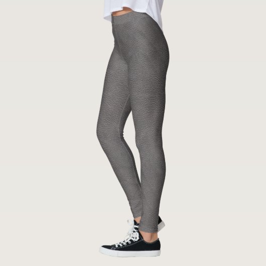 Leggings Impression en cuir gris brut (Gauche)