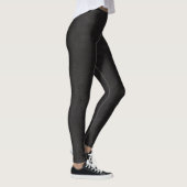 Leggings Impression en cuir noir brut (Droite)
