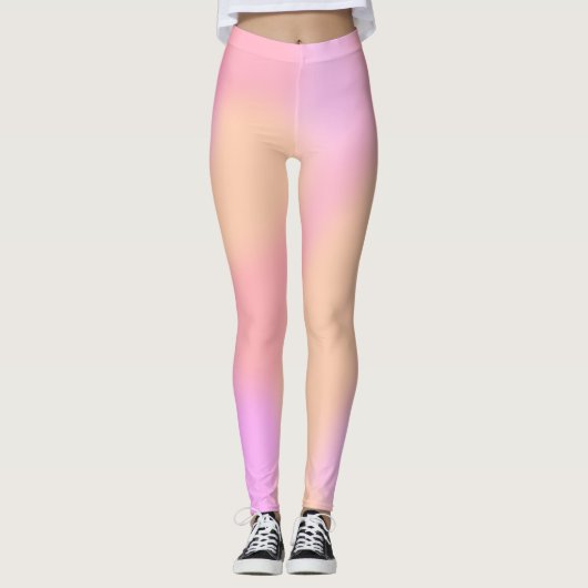 Leggings Impression en marbre clair clair rose pâle (Devant)