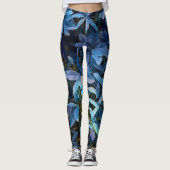 Leggings Impression Feuille bleue (Devant)