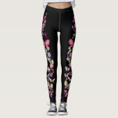 Leggings Impression florale de pastel de marguerites et de (Devant)