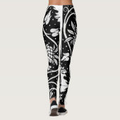 Leggings Impression florale noire et blanche de HotLeggings (Dos)