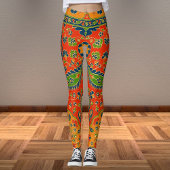 Leggings Impression florale persane décorative