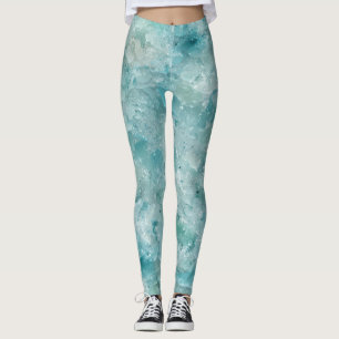 Leggings Impression géode de cristal d'aqua. La beauté de l