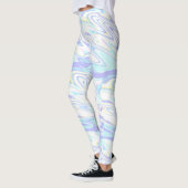 Leggings Impression holographique Pastel bleu violet jaune (Gauche)