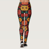 Leggings Impression intégrale Folklorique En Fleur Vibrante (Dos)