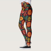 Leggings Impression intégrale Folklorique En Fleur Vibrante (Gauche)