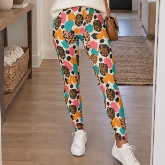 Leggings Impression léopard abstraite colorée