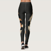 Leggings Impression léopard animal peinture noire marron cr (Dos)