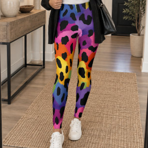 Leggings Impression léopard arc-en-ciel