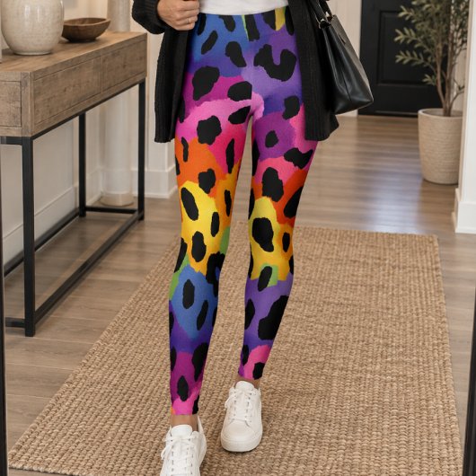 Leggings Impression léopard arc-en-ciel