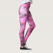Leggings Impression léopard argenté et rose brillant feuill (Droite)