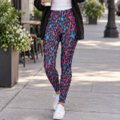 Leggings Impression léopard bleu rose néon