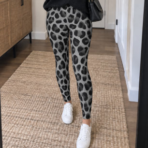 Leggings Impression léopard gris noir