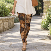 Leggings Impression léopard guépard marron mixte