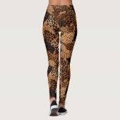 Leggings Impression léopard guépard marron mixte (Dos)
