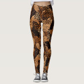 Leggings Impression léopard guépard marron mixte (Devant)