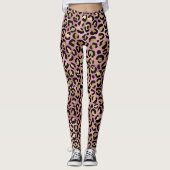Leggings Impression léopard rose et or (Devant)