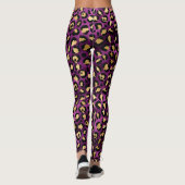 Leggings Impression léopard violet et or (Dos)