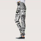 Leggings Impression noir et blanc (Gauche)
