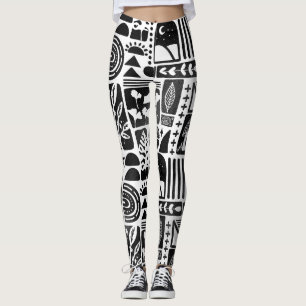 Leggings Impression noir et blanc