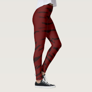 Leggings Impression numérique rouge Tiger