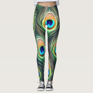 Leggings Impression paon exotique