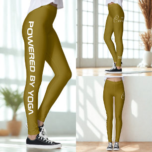 Leggings Impression personnalisée Yoga Crew Jaune Brun