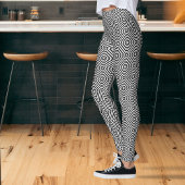 Leggings Impression psychédélique géométrique moderne noir