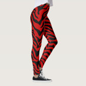 Leggings Impression rayée Zèbre noir et rouge (Droite)
