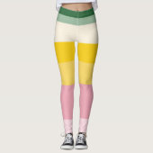 Leggings Impression Rétro | Bloc de Couleur (Devant)