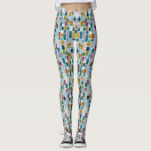 Leggings Impression Rétro | Blocs de Couleur (Devant)