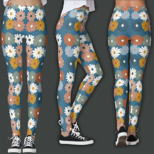 Leggings Impression Rétro   Floral Pastel