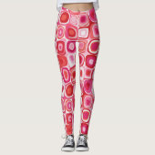 Leggings Impression Rétro | Mod-Cercle Rose (Devant)