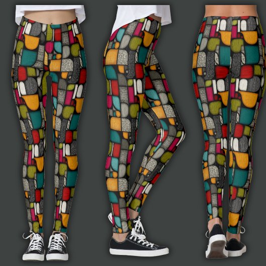 Leggings Impression Rétro | Vitrail